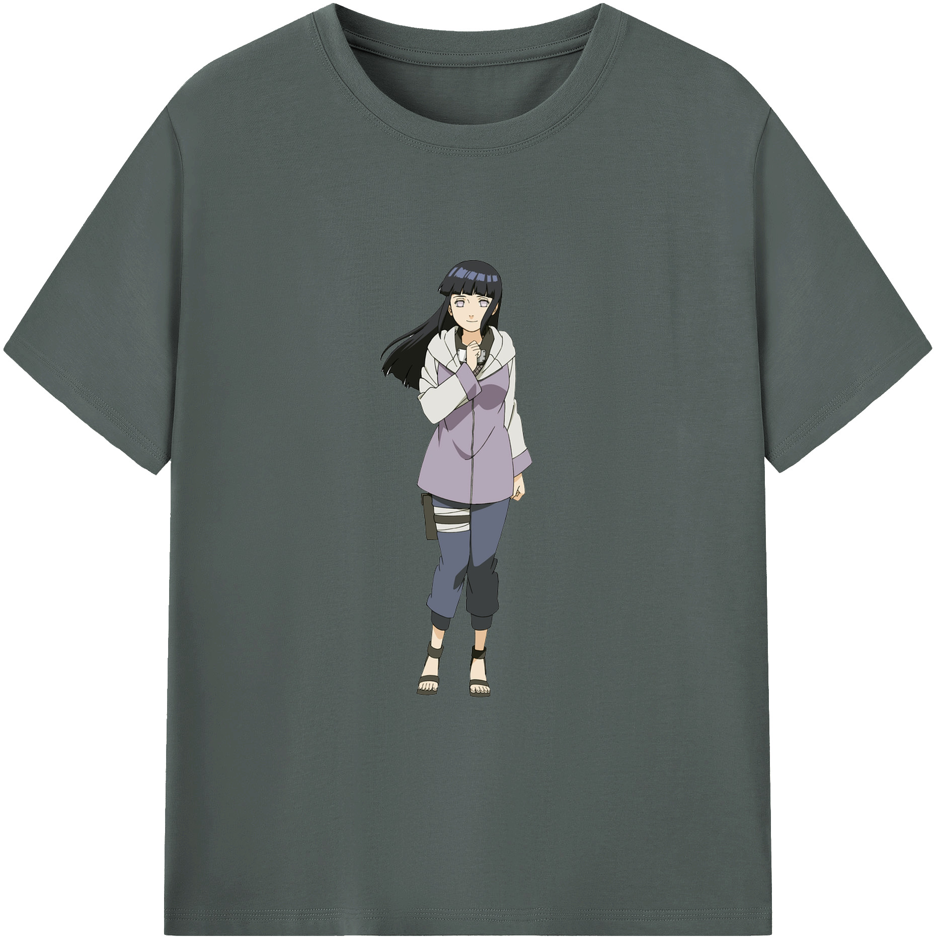 （画像用） NARUTO -ナルト- 日向ヒナタ Hyūga Hinata 綿100％ メンズ半袖Tシャツ｜肌触りやわらか＆通気性